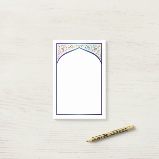 Taj Mahal Floral Post-it® Notes (Op bureau)