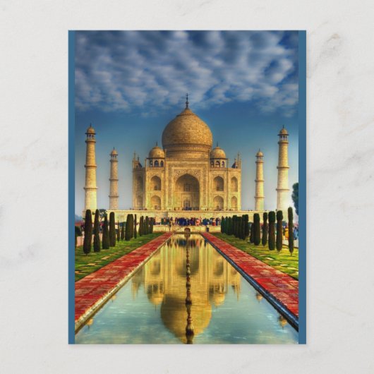 Taj Mahal Foto Briefkaart (Voorkant)