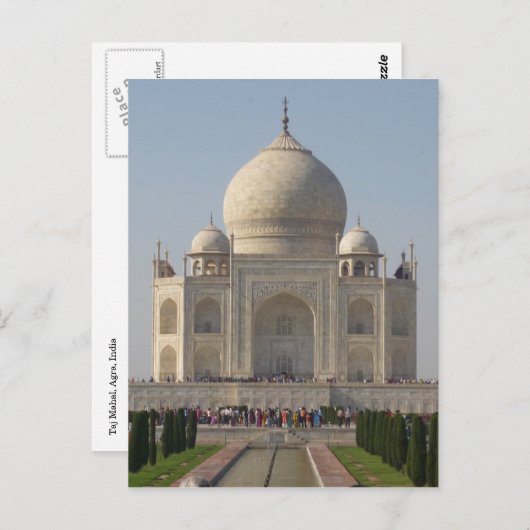 taj mahal front white briefkaart (Voorkant / Achterkant)