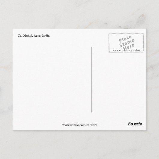 taj mahal front white briefkaart (Achterkant)