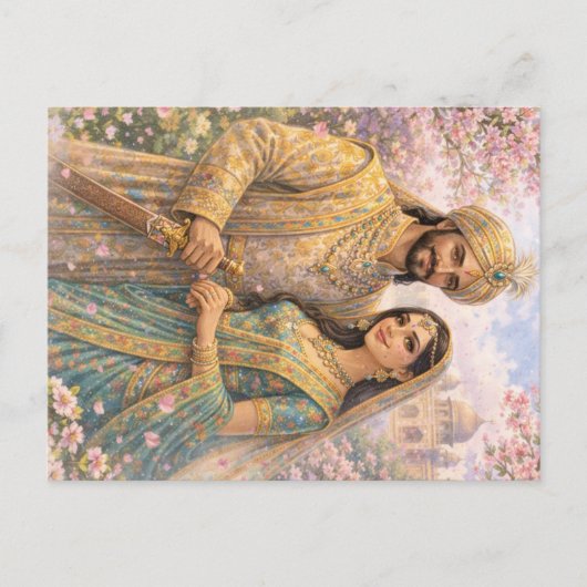 Taj Mahal Frühlingszauber Briefkaart (Voorkant)