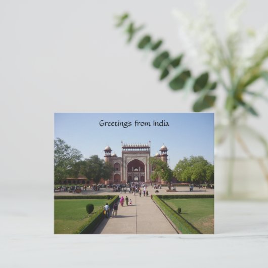 taj mahal gate briefkaart (Staand voorkant)