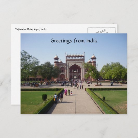 taj mahal gate briefkaart (Voorkant / Achterkant)