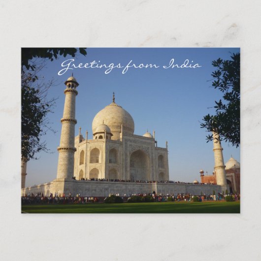 taj mahal groetings briefkaart (Voorkant)