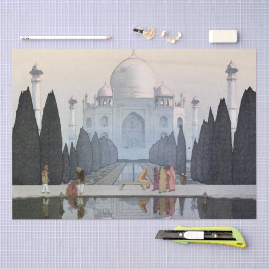 Taj Mahal, Hiroshi Yoshida, Woodcut Tissuepapier (Craft)