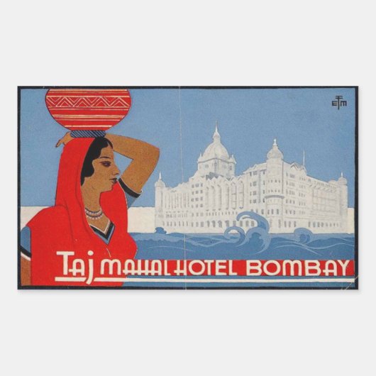 Taj Mahal Hotel (Bombay India) Rechthoekige Sticker (Voorkant)