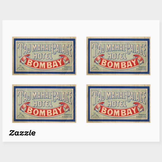 Taj Mahal Hotel Rechthoekige Sticker (Vel)