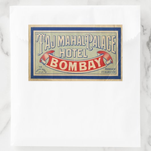 Taj Mahal Hotel Rechthoekige Sticker (Tas)