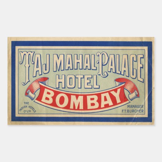 Taj Mahal Hotel Rechthoekige Sticker (Voorkant)