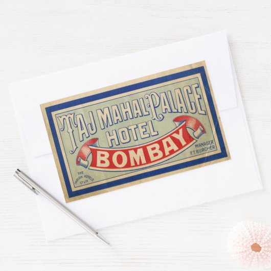 Taj Mahal Hotel Rechthoekige Sticker (Envelop)