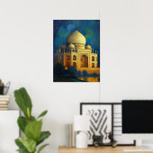 Taj Mahal - Impressionistische AI Art Poste Poster (Thuiskantoor)