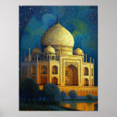 Taj Mahal - Impressionistische AI Art Poste Poster (Voorkant)