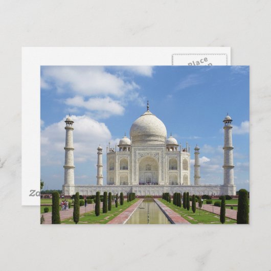 Taj Mahal in Agra India 7 Wereldwonderen Briefkaart (Voorkant / Achterkant)