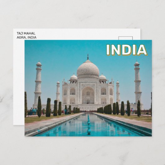 Taj Mahal in Agra, India Briefkaart (Voorkant / Achterkant)