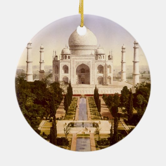 Taj Mahal in Agra India Keramisch Ornament (Achterkant)