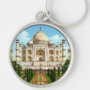 🕌 Taj Mahal in sierlijke lijst voor reis herinner Sleutelhanger