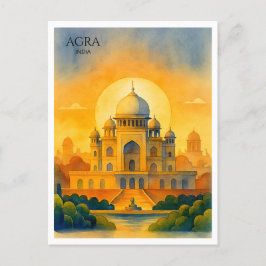 Taj Mahal India Aquarel Souvenir Feestdagenkaart