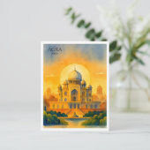 Taj Mahal India Aquarel Souvenir Feestdagenkaart (Staand voorkant)