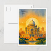Taj Mahal India Aquarel Souvenir Feestdagenkaart (Voorkant / Achterkant)