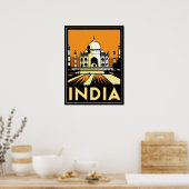 taj mahal india art deco retro poster (Keuken)
