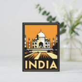 taj mahal india art deco retro poster briefkaart (Staand voorkant)