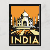 taj mahal india art deco retro poster briefkaart (Voorkant)