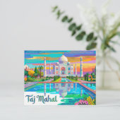 Taj Mahal India Briefkaart (Staand voorkant)