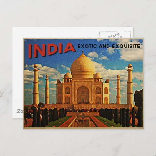 Taj Mahal India Briefkaart (Voorkant / Achterkant)