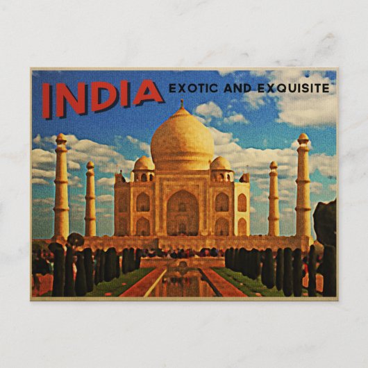 Taj Mahal India  Briefkaart (Voorkant)