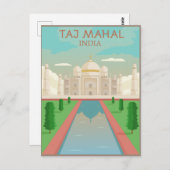 Taj Mahal, India Briefkaart (Voorkant / Achterkant)