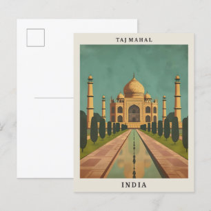 Taj Mahal India Elegante Kunst Vintage Reizen Briefkaart