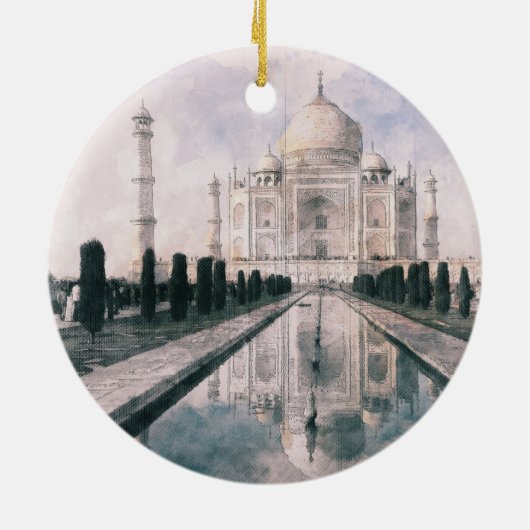 Taj Mahal, India Keramisch Ornament (Achterkant)
