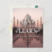 Taj Mahal India Live Leer Gandhi - Briefkaart (Voorkant / Achterkant)