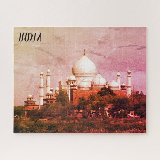 taj mahal india marmer legpuzzel (Horizontaal)