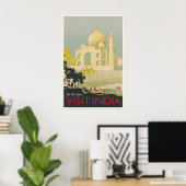 Taj Mahal India Oude Reisposter Aangepaste Kunst Poster (Thuiskantoor)