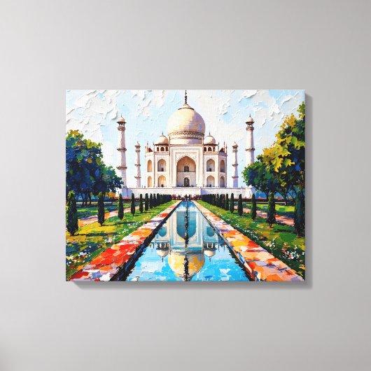 Taj Mahal India Premium Canvas Muurkunst (Voorkant)