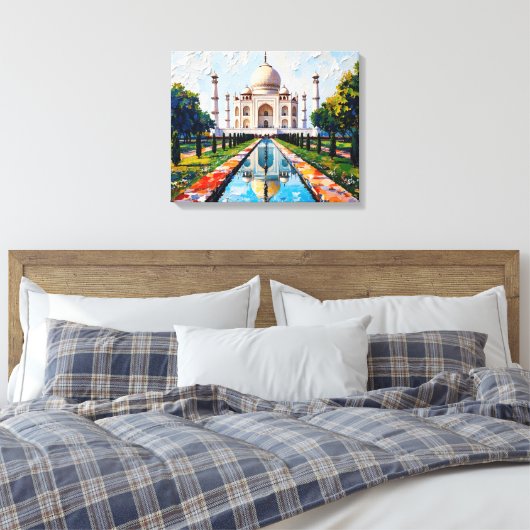 Taj Mahal India Premium Canvas Muurkunst (Insitu (Slaapkamer))