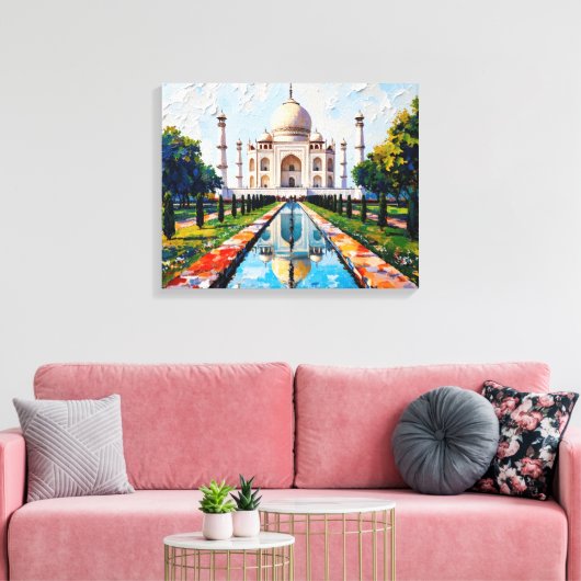 Taj Mahal India Premium Canvas Muurkunst (Insitu (Woonkamer))