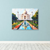 Taj Mahal India Premium Canvas Muurkunst (Insitu (Houten vloer))