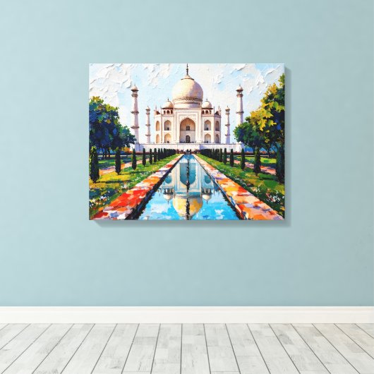 Taj Mahal India Premium Canvas Muurkunst (Insitu (Houten vloer))