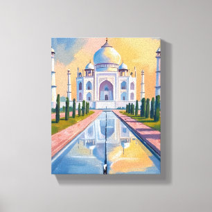 Taj Mahal India Reis Schilderij Canvas Afdruk