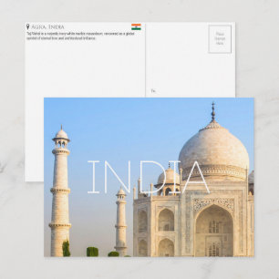 Taj Mahal, India Reisansichtkaart Briefkaart
