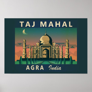 Taj Mahal India Reizen Kunst Vintage Poster