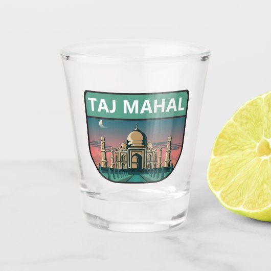 Taj Mahal India Reizen Kunst Vintage Shot Glas (Voorkant)