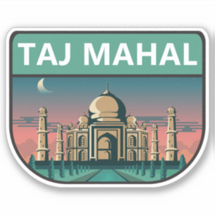 Taj Mahal India Reizen Kunst Vintage Sticker