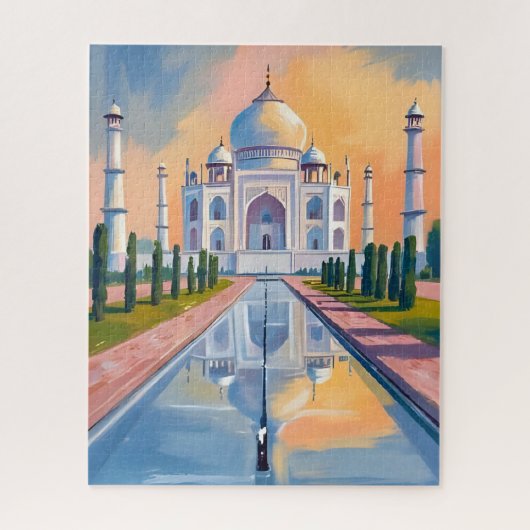 Taj Mahal India Reizen Schilderij Legpuzzel (Verticaal)