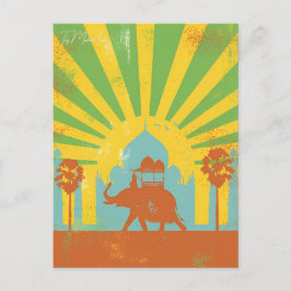  Taj Mahal, India Reizen waterverf retro Briefkaart