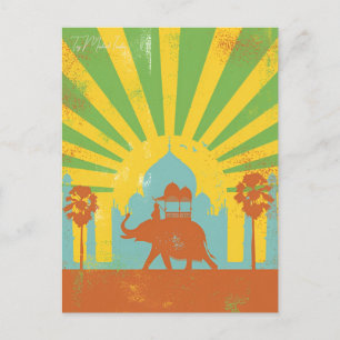  Taj Mahal, India Reizen waterverf retro Briefkaart