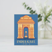  Taj Mahal, India Reizen waterverf retro Briefkaart (Staand voorkant)