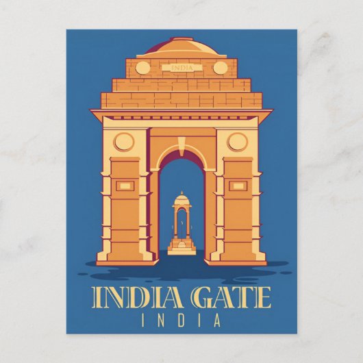  Taj Mahal, India Reizen waterverf retro Briefkaart (Voorkant)